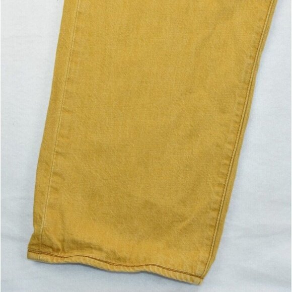 Levi's 501 Men's Jeans Size 42 X 27 Button Fly Denim Mustard Yellow  -Flaws- - Picture 7 of 16